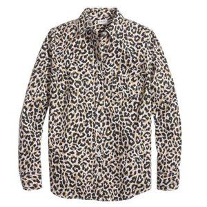 J. CREW The Perfect Shirt Leopard 12